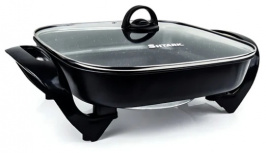 Shtark Sartén Eléctrico SHTSE5L, Antiadherente, Aluminio, Negro