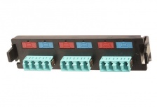 Siemon Panel de 6 Adaptadores de Fibra Óptica LC Duplex Multimodo, Aqua