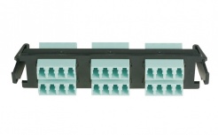 Siemon Panel de 6 Adaptadores de Fibra Óptica LC Quad, Multimodo, Aqua