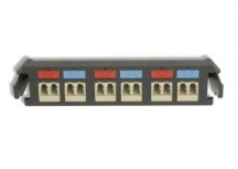 Siemon Panel de 6 Adaptadores de Fibra Óptica LC Duplex  Monomodo, Negro/Beige