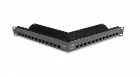 Siemon Panel de Parcheo Angular Cat6a, 24 Puertos RJ-45, 1U, Negro