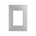 Simon Placa de Pared 2600613-033, 3 Puertos, Plata