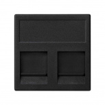 Simon Placa para Pared KB68/14, 2 Puertos Puertos, Grafito