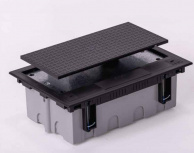 Simon Caja de Suelo SF410/14CY, 4 Módulos, Gris/Negro