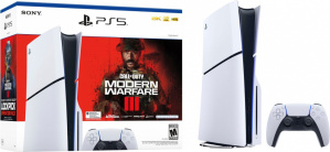 Sony PlayStation 5 Slim 1TB, WiFi, Bluetooth 5.1, Blanco/Negro ― Incluye Juego Modern Warfare III