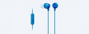 Sony Audífonos Intrauriculares con Micrófono MDR-EX14AP, Alámbrico, 1.2 Metros, 3.5mm, Azul - Imagen adicional 1