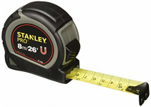 Flexómetro Stanley 30-088, 8 Metros, 2.5cm, Negro/Gris