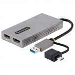 StarTech.com Adaptador USB A/C Macho - 2x HDMI Hembra, Gris