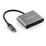 StarTech.com USB C Macho - HDMI/DisplayPort Hembra, Negro/Gris