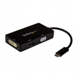 StarTech.com Adaptador Multipuertos USB-C Macho - HDMI/DVI/VGA Hembra, Negro