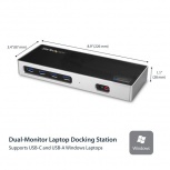 StarTech.com Docking Station USB Tipo C para Laptop, 2x DisplayPort, 2x HDMI, 6x USB 3.0, Negro/Plata - Imagen adicional 1