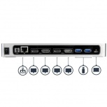StarTech.com Docking Station USB Tipo C para Laptop, 2x DisplayPort, 2x HDMI, 6x USB 3.0, Negro/Plata - Imagen adicional 4