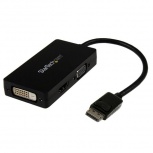Startech.com Adaptador Convertidor DisplayPort Macho - VGA/DVI/HDMI Hembra, 28.4cm, Negro