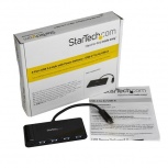 StarTech.com Hub USB C 3.0 Macho - 4x USB A Hembra con PD Entrega de Potencia, 5000 Mbit/s Negro