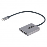 Startech.com Divisor de Video MST USB-C Macho - 2x HDMI Hembra, Negro/Gris