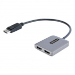 Startech.com Divisor de Video DisplayPort Macho - 2x HDMI Hembra, Negro/Gris