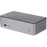 StarTech.com Docking Station USB Tipo C para Laptops, 2x DisplayPort, SATA, 2.5'', Negro/Plata