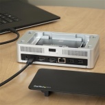 StarTech.com Docking Station USB Tipo C para Laptops, 2x DisplayPort, SATA, 2.5'', Negro/Plata - Imagen adicional 6