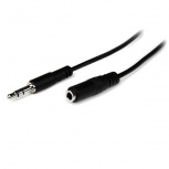 StarTech.com Cable 3.5mm Macho - 3.5mm Hembra, 2 Metros, Negro