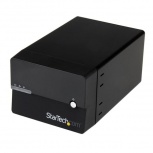 Startech.com Caja NAS con Servidor de Medios de 2 Bahías 3.5'', max. 4TB, SATA, USB 3.0, Negro - para Mac/PC