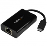 StarTech.com Adaptador USB-C de Red Ethernet Gigabit con Entrega de Potencia, 1000 Mbit/s, Negro