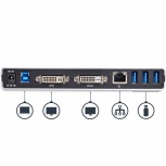 StarTech.com Replicador de Puertos Universal USB 3.0 para Laptop con DVI Doble y Ethernet Gigabit con Adaptadores HDMI VGA - Imagen adicional 3