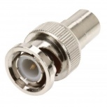 Steren Conector Coaxial BNC Macho - RCA Hembra, Plata