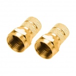 Steren Conector Coaxial Tipo F Macho, para RG6, Bronce, 2 Piezas