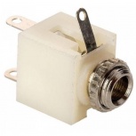 Steren Conector de Audio para Chasis Estéreo 3.5mm Hembra, Blanco/Plata