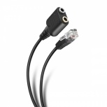 Steren Cable Telefónico 300-120, RJ-9 Macho - 2x 3.5mm Hembra, 40cm, Negro