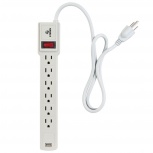 Steren Supresor de Picos 905-205, 6 Contactos, 115 Joules, Blanco