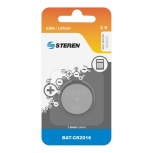 Steren Pila No Recargable Botón CR2016, 2cm, 3V, 1 Pieza