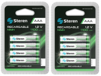 Steren Pila Recargable AAA, 1.2V, 8 Piezas