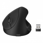Mouse Ergonómico Steren COM-5785, Inalámbrico, Óptico, 800DPI, RF Wireless/Bluetooth/USB-A, Negro