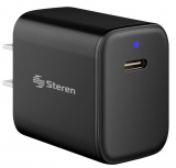 Steren Cargador de Pared ELI-755, 20W, USB-C, Negro