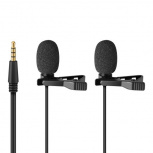 Steren Micrófono de Doble Solapa MOV-032, 3.5mm, Alámbrico, Negro