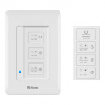 Steren Interruptor de Luz Inteligente SHOME-114, 3 Botones + 1 Enchufe, Wi-Fi, Blanco
