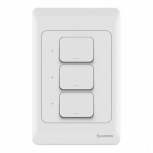 Steren Interruptor de Luz Inteligente SHOME-117, 3 Botones, WiFi, Blanco