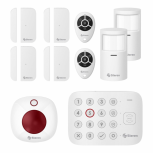 Steren Kit Sistema de Alarma SHOME-2400, Inalámbrico, 6 Zonas de Alarma, 2 Sensores de Movimiento, 4 Sensores Puerta/Ventana, con Panel de Control
