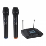 Steren Micrófonos y Receptor WR-809 UHF, Inalámbrico, Negro