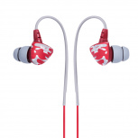 STF Audífonos Intrauriculares con Micrófono Survivor, Inalámbrico, Bluetooth, Gris/Rojo