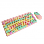 Kit de Teclado y Mouse STF VIVA!, Inalámbrico, USB, Rosa (Español)