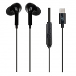 STF Audífonos Intrauriculares con Micrófono ST-E60969, Alámbrico, 1.2 Metros, USB-C, Negro