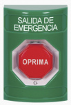 STI Botón de Salida de Emergencia, Alámbrico, Verde, Texto en Español