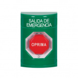 STI Botón de Salida de Emergencia, Alámbrico, Verde, Texto en Español