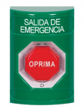 STI Botón de Salida de Emergencia, Alámbrico, Verde, Texto en Español