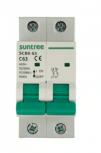 Suntree Interruptor Termomagnético 2 Polos SCB8-63C40/2P, 400V, 40A, Entrada 400V
