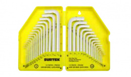 Surtek Juego de Llaves Hexagonales L ALLF30, 30 Piezas, Acero Inoxidable