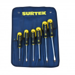 Surtek Juego de Desarmadores D200B, 6 Piezas, Negro/Amarillo