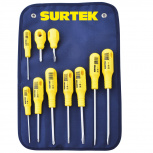 Surtek Juego de Desarmadores D400C, 10 Piezas, Amarillo